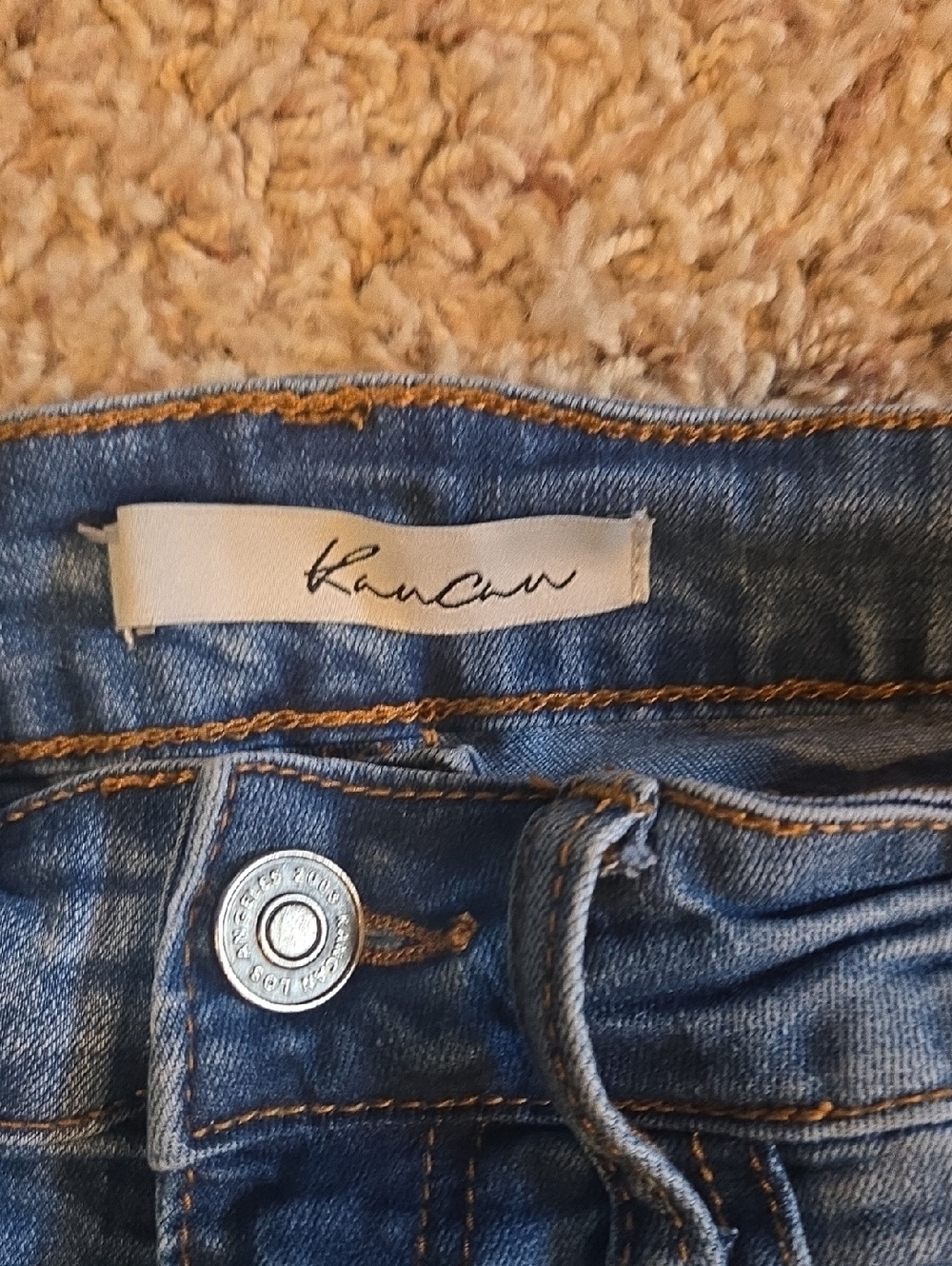 Women's Blue Denim Roll-Cuff Shorts - Picture 2 of 4